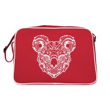 Biomechanical Koala - White Design - Retro Bag - red/white - Back