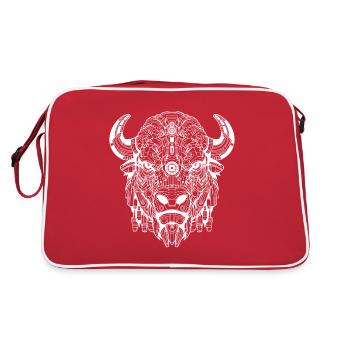 Bison biomécanique - Design blanc - Sac Retro - rouge/blanc - Dos