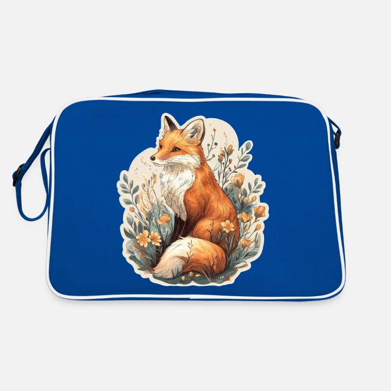 Fox with flowers Retro Bag