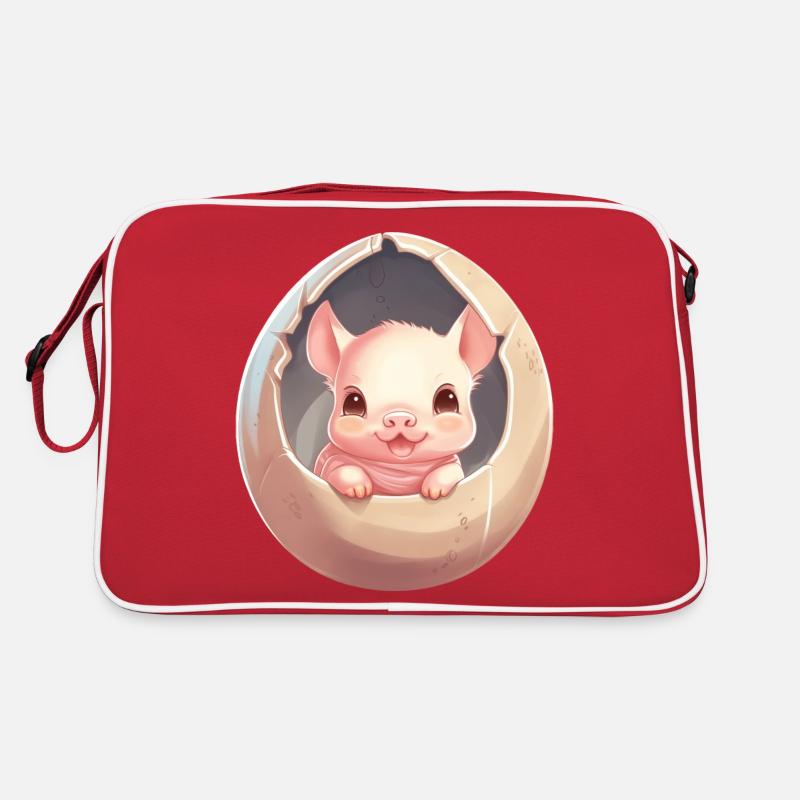 Pig in Eggshell - Charming Animal Design Retro Bag