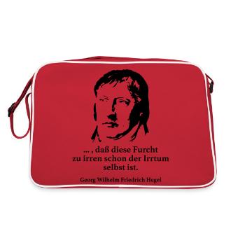 Hegel: ... , daß diese Furcht zu irren schon der - Retro Tasche - Rot/Weiß - Hinten