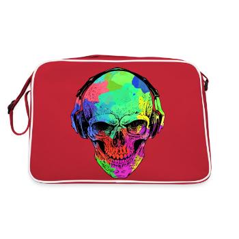 RAINBOW SKULL HEADPHONE - Retro Bag - red/white - Back
