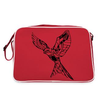 Elegant flying hawk - Retro Bag - red/white - Back
