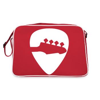 Guitare Plectrum Guitariste Vintage Retro - Sac Retro - rouge/blanc - Dos