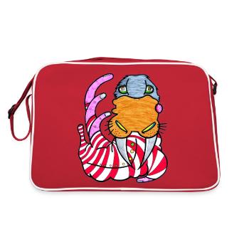 Das Hand Walross - Retro Tasche - Rot/Weiß - Hinten