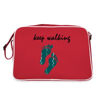 Keep walking - go on! - Retro Bag - red/white - Back