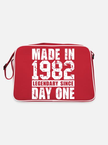 Hergestellt 1982, legendär seit dem ersten Tag - Retro Tasche - Rot/Weiß - Hinten