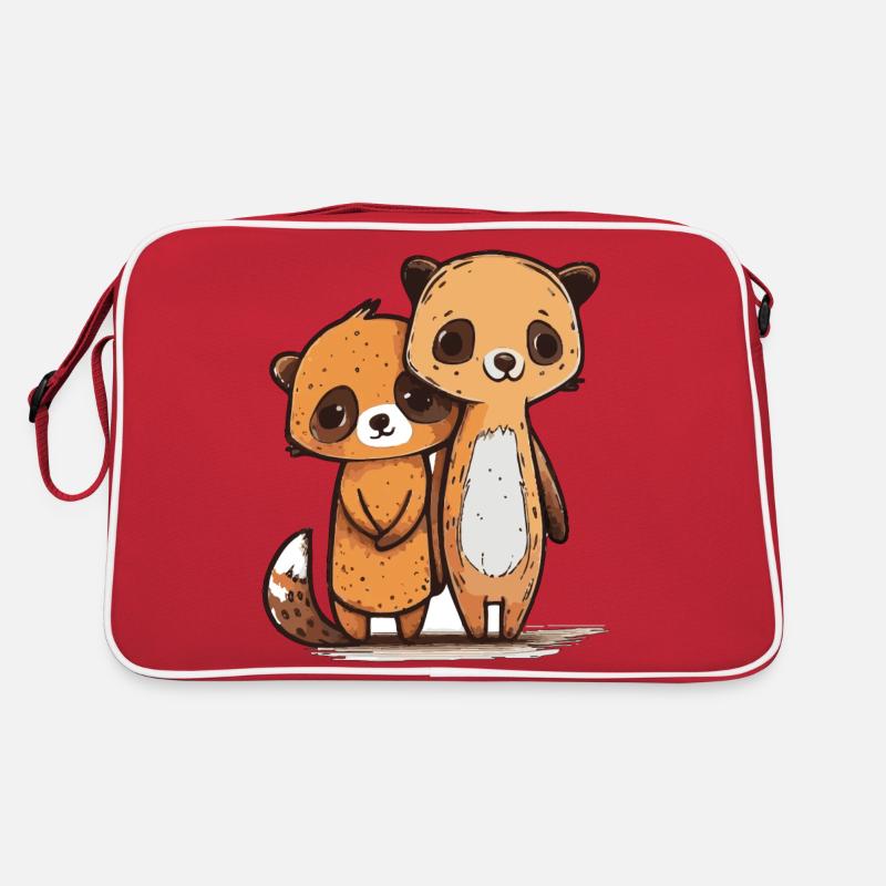 Comic Cute Kawaii Sticker Bär, Erdmännchen, Freund Retro Tasche