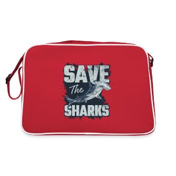 Save the sharks - Retro Tasche - Rot/Weiß - Hinten
