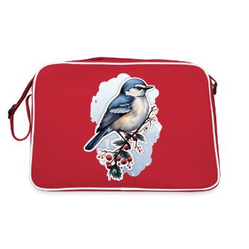 Oiseaux en hiver - Sac Retro - rouge/blanc - Dos