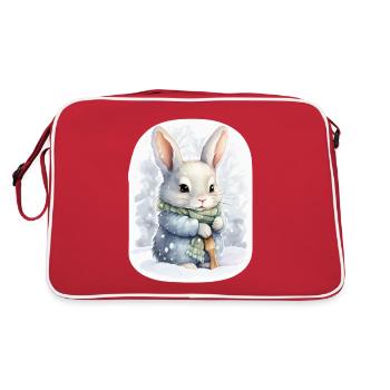 Lapin dans la magie de la neige - Sac Retro - rouge/blanc - Dos