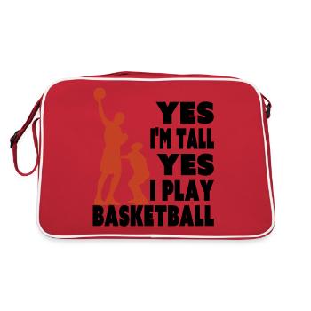 Yes I Am Tall I Play Basketball Funny Tall Player - Retro Bag - red/white - Back