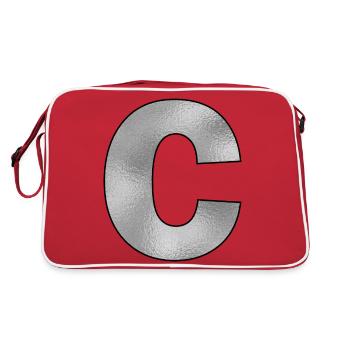 Lettre C Argent - Sac Retro - rouge/blanc - Dos