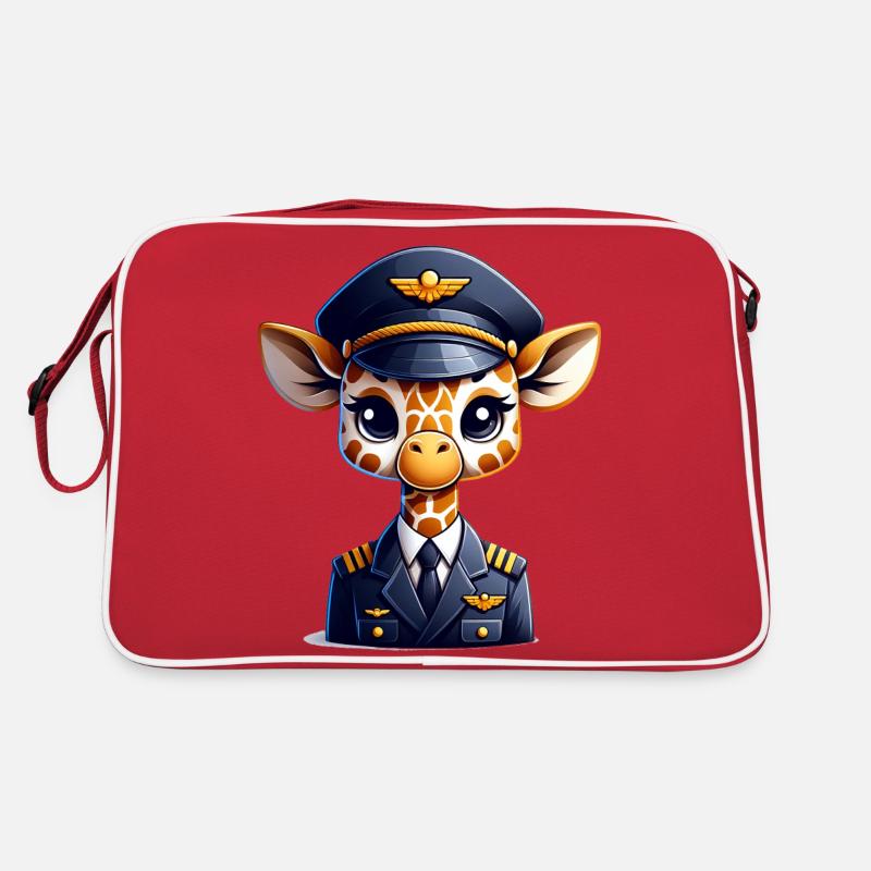 Cute Giraffe Pilot Retro Tasche