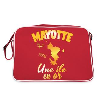idee cadeau design graphique carte de Mayotte 976 - Sac Retro - rouge/blanc - Dos
