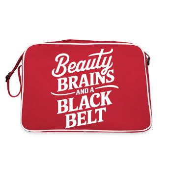 Schwarzgurt und Selbstbewusstsein - Retro Tasche - Rot/Weiß - Hinten