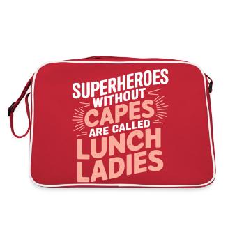 Dank an Lunch Ladies - Retro Tasche - Rot/Weiß - Hinten