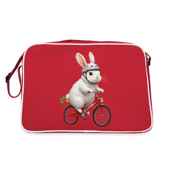 Lapin sur le vélo - Sac Retro - rouge/blanc - Dos