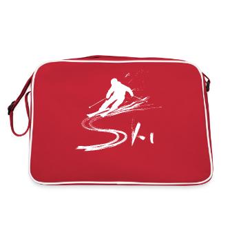 Ski Silhouette Art Ski Passionné Design - Sac Retro - rouge/blanc - Dos