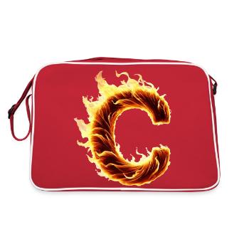 Letter C Flames - Retro Bag - red/white - Back