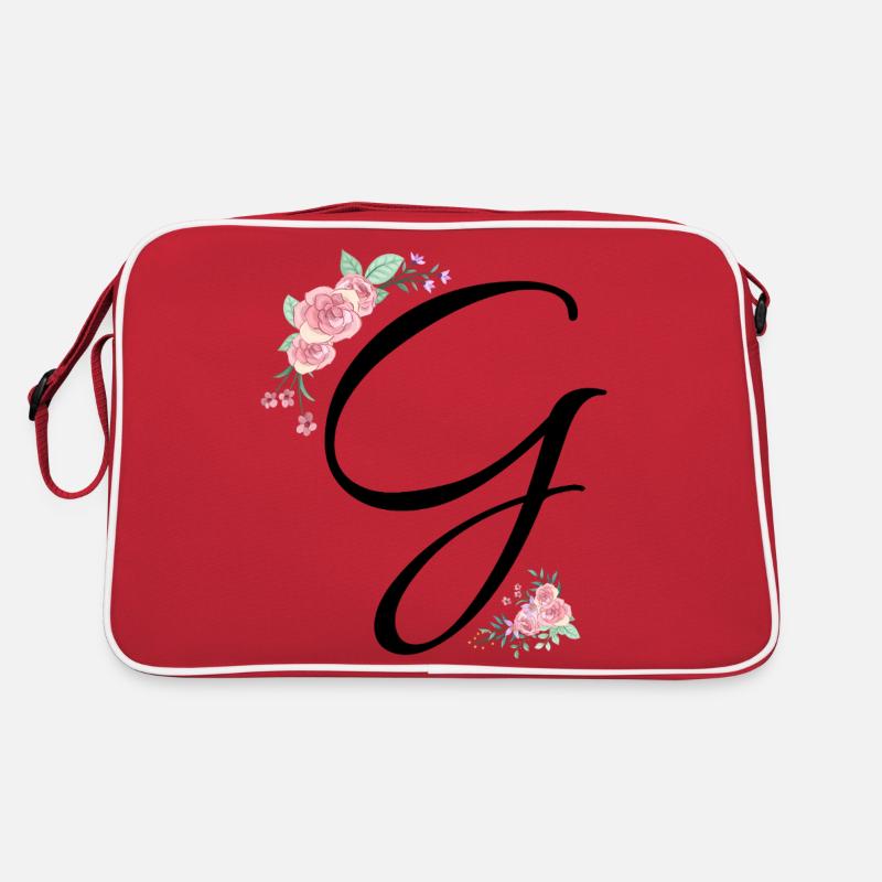 Buchstabe g Blumen Retro Tasche