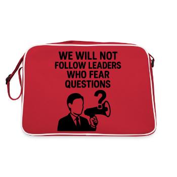 Nous ne suivrons pas des dirigeants qui craignent les questions - Sac Retro - rouge/blanc - Dos