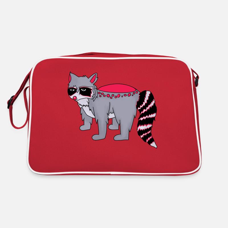 Willy der Waschbär - Retro Tasche - Rot/Weiß