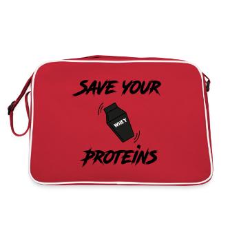 Save your proteins - Retro Bag - red/white - Back
