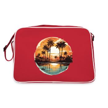 Beach Scene 2 - Retro Bag - red/white - Back