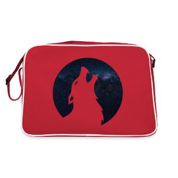 Silhouette de loup Galaxy - Sac Retro - rouge/blanc - Dos