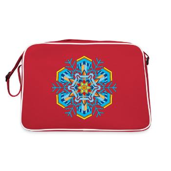 Snowflakes mandala - Retro Bag - red/white - Back