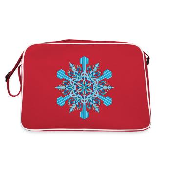Snowflakes mandala - Retro Bag - red/white - Back