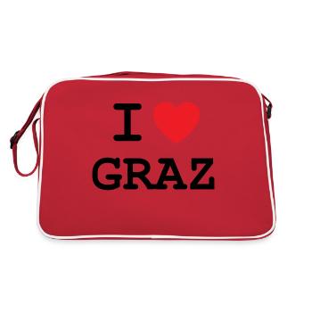 J’aime Graz - Ich liebe Graz - Sac Retro - rouge/blanc - Dos