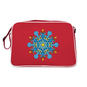 Snowflakes Mandala - Retro Bag - red/white - Back