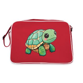 Totally cute turtle - Retro Bag - red/white - Back