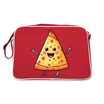 Pizza Salami dansante - Kawaii Style - Sac Retro - rouge/blanc - Dos