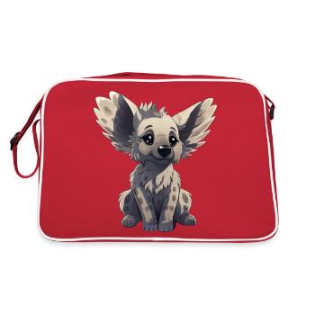 Hyena, Koala & Dog - Big Ears - Retro Bag - red/white - Back