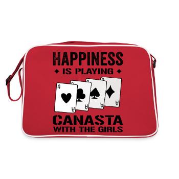 Happiness Playing Canasta With The Girls | Canasta - Retro Bag - red/white - Back