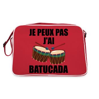 je peux pas J'ai Batucada - humour musique - Sac Retro - rouge/blanc - Dos