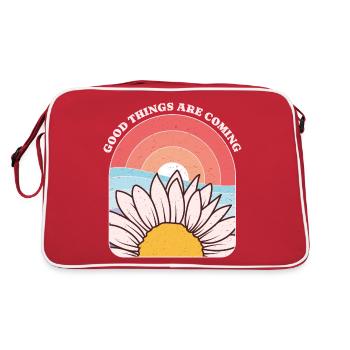 Daisy and Sun Inspirational Phrase Graphic - Retro Bag - red/white - Back