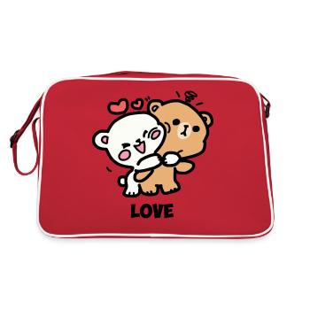 Milch & Mokka Umarmung - Retro Tasche - Rot/Weiß - Hinten
