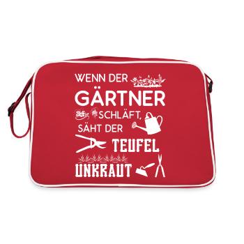 Gärtner - Retro Tasche - Rot/Weiß - Hinten