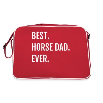 meilleur papa cheval jamais - Sac Retro - rouge/blanc - Dos