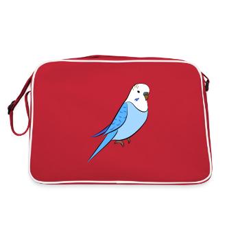 Budgie blue - Retro Bag - red/white - Back