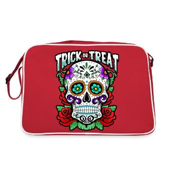 Trick Or Treat - Skull - Halloween - Sac Retro - rouge/blanc - Dos