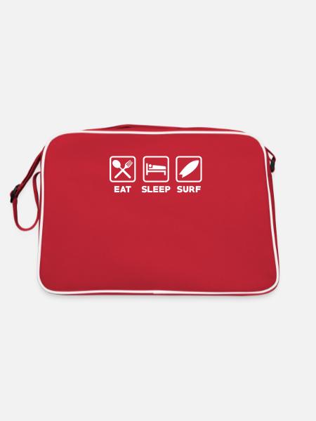 Surfer - Retro Tasche - Rot/Weiß - Hinten