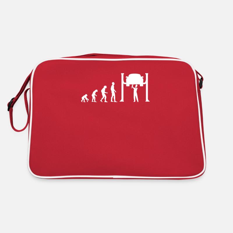 mécanicien - Sac Retro - rouge/blanc