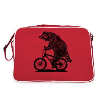 Chemise de vélo Raccoon Rides Cycliste Raccoon - Sac Retro - rouge/blanc - Dos