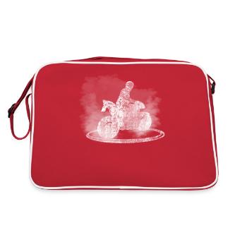 Motorbike burnout burn burnen bike streetfighter - Retro Bag - red/white - Back