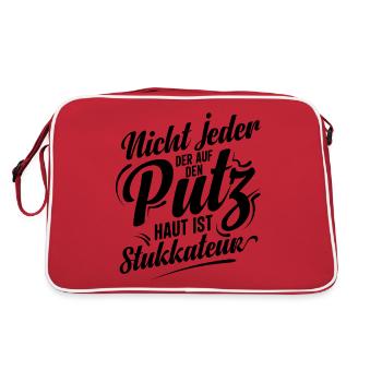 Stuckateur Handwerker Gipser Geschenk - Retro Tasche - Rot/Weiß - Hinten